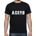 acerb Men's Short Sleeve Round Neck T-shirt , 5 letters Black , word 00006