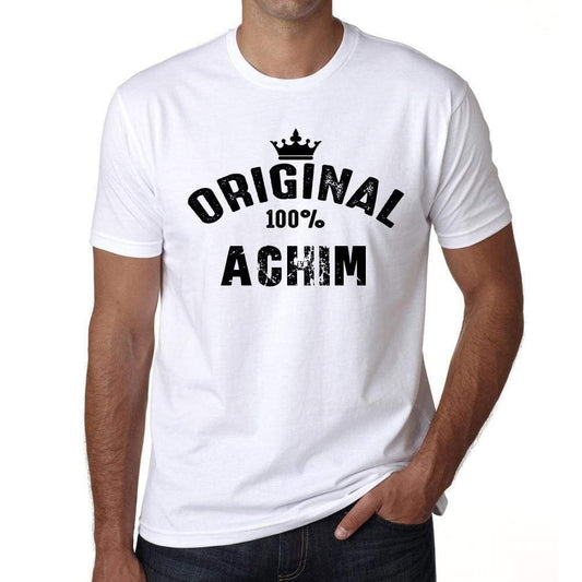 Achim 100% German City White Mens Short Sleeve Round Neck T-Shirt 00001 - Casual