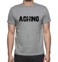 ACHING, Grey, Men's Short Sleeve Round Neck T-shirt 00018