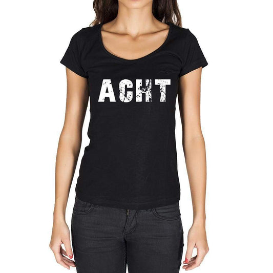 Acht German Cities Black Womens Short Sleeve Round Neck T-Shirt 00002 - Casual