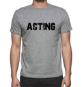 ACTING, Grey, Men's Short Sleeve Round Neck T-shirt 00018