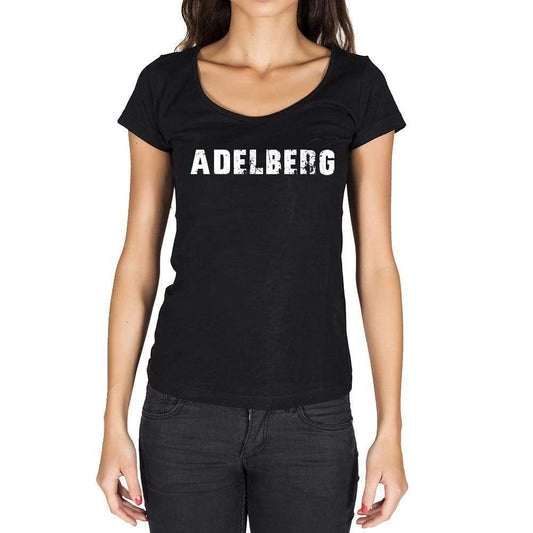 Adelberg German Cities Black Womens Short Sleeve Round Neck T-Shirt 00002 - Casual