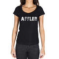 affler, German Cities Black, Women's Short Sleeve Round Neck T-shirt 00002