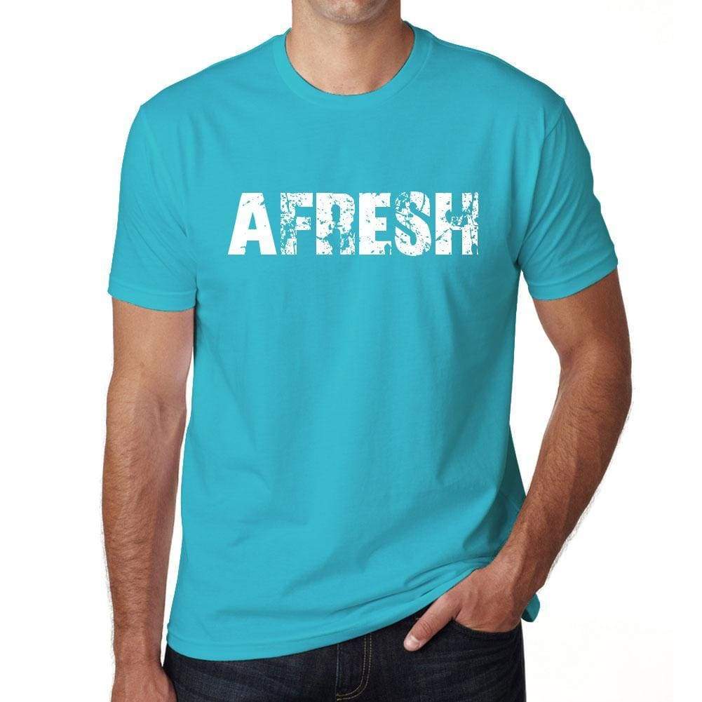Afresh Mens Short Sleeve Round Neck T-Shirt - Blue / S - Casual