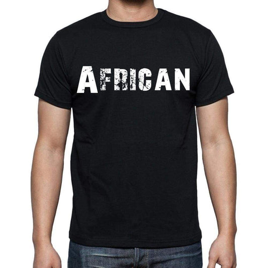 African White Letters Mens Short Sleeve Round Neck T-Shirt 00007
