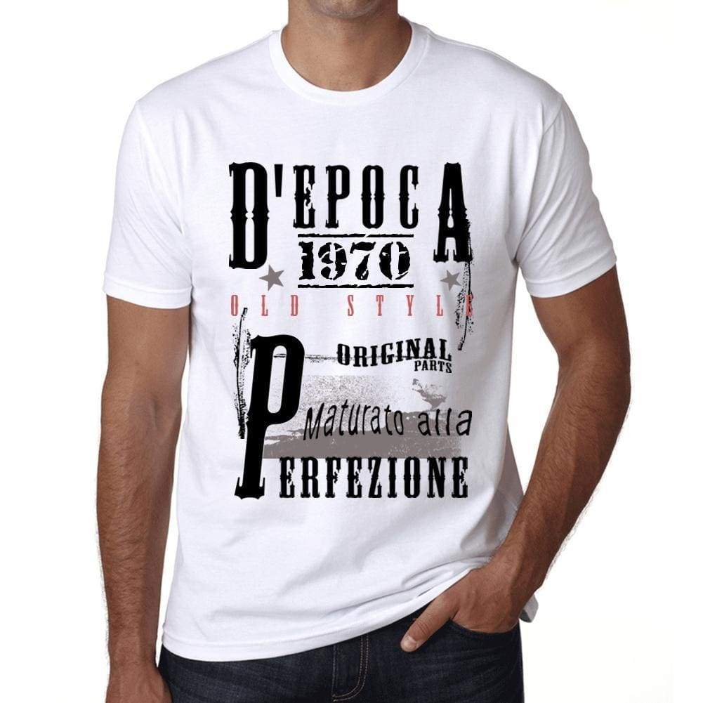 Aged To Perfection Italian 1970 White Mens Short Sleeve Round Neck T-Shirt Gift T-Shirt 00357 - White / Xs - Casual