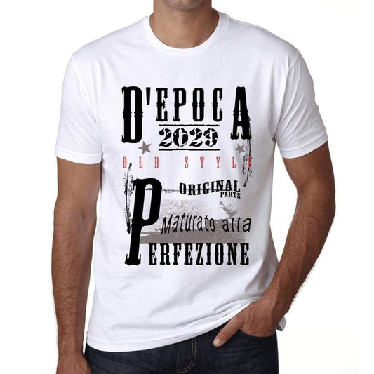 Aged to Perfection, Italian, 2029, White, Men's Short Sleeve Round Neck T-shirt, gift t-shirt 00357 - Ultrabasic