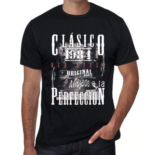 Aged To Perfection, Spanish, 1984, Black, Men's Short Sleeve Round Neck T-shirt, gift t-shirt 00359 - Ultrabasic