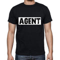 Agent t shirt, mens t-shirt, occupation, S Size, Black, Cotton