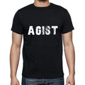 agist Men's Short Sleeve Round Neck T-shirt , 5 letters Black , word 00006