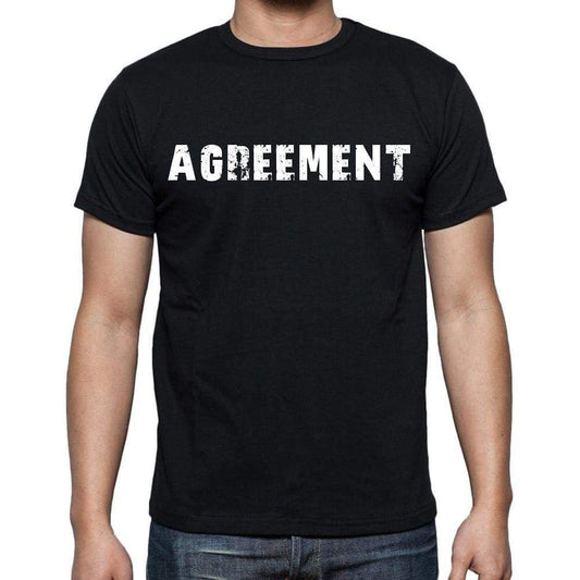 Agreement White Letters Mens Short Sleeve Round Neck T-Shirt 00007