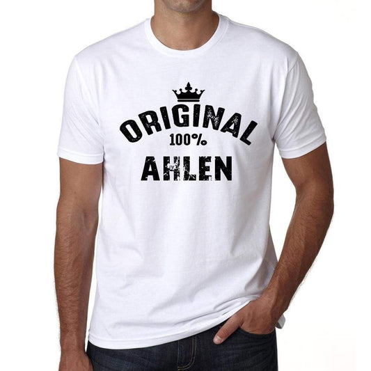 Ahlen 100% German City White Mens Short Sleeve Round Neck T-Shirt 00001 - Casual