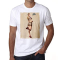 Air Force Pin Up, Men's White tee, 100% Cotton 00211