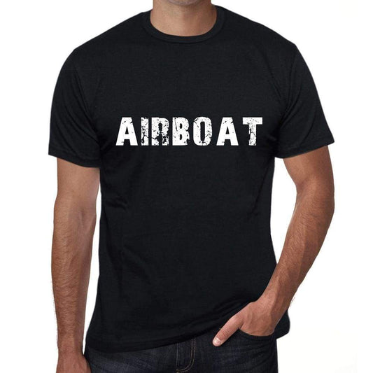 Airboat Mens Vintage T Shirt Black Birthday Gift 00555 - Black / Xs - Casual