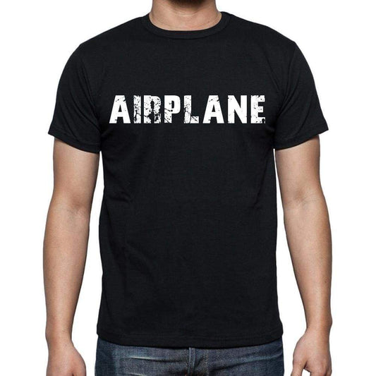 Airplane White Letters Mens Short Sleeve Round Neck T-Shirt 00007