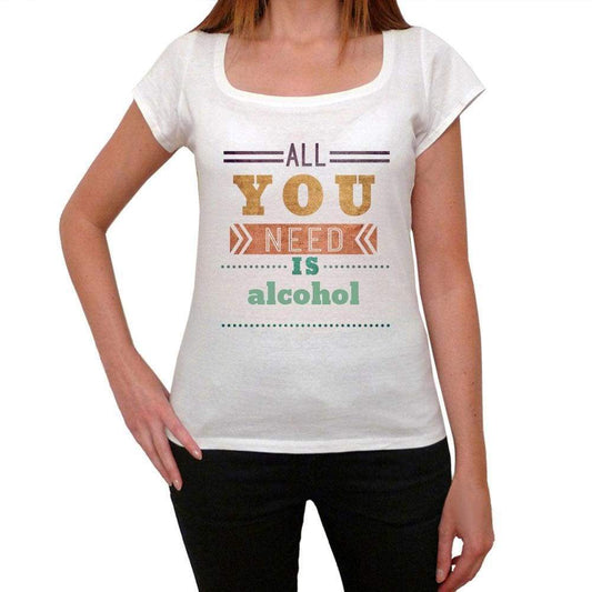 Alcohol Womens Short Sleeve Round Neck T-Shirt 00024 - Casual