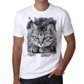 American Shorthair Cat Tshirt, Men's tee, White, 100% Cotton 00186