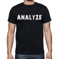 analyze , white letters, Men's Short Sleeve Round Neck T-shirt 00007