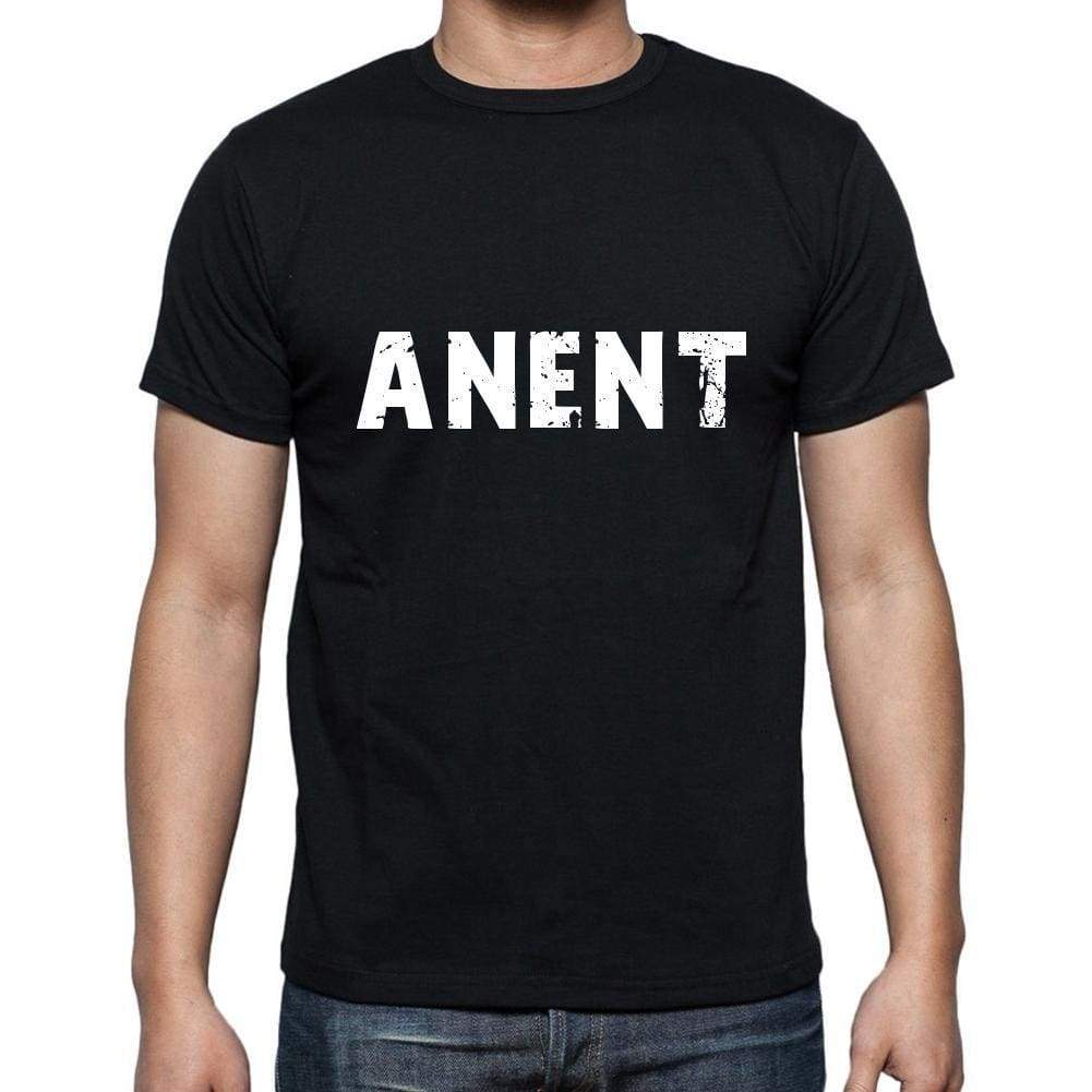 Anent Mens Short Sleeve Round Neck T-Shirt 5 Letters Black Word 00006 - Casual