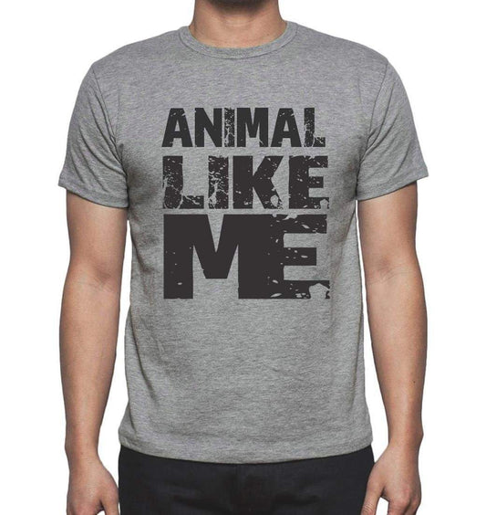 Animal Like Me Grey Mens Short Sleeve Round Neck T-Shirt 00066 - Grey / S - Casual