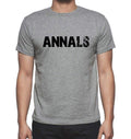 ANNALS, Grey, Men's Short Sleeve Round Neck T-shirt 00018