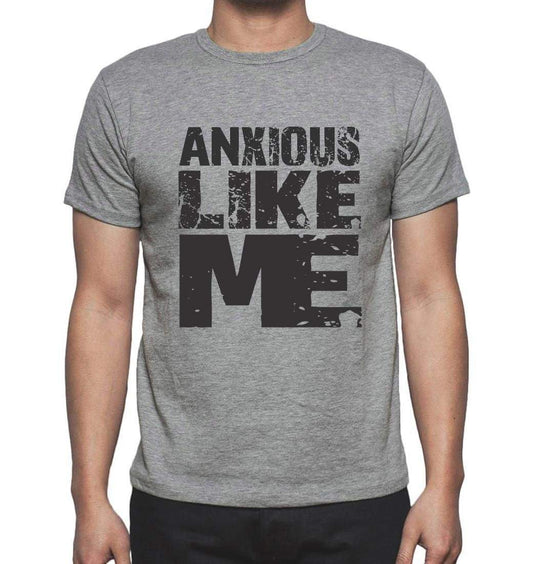 Anxious Like Me Grey Mens Short Sleeve Round Neck T-Shirt 00066 - Grey / S - Casual