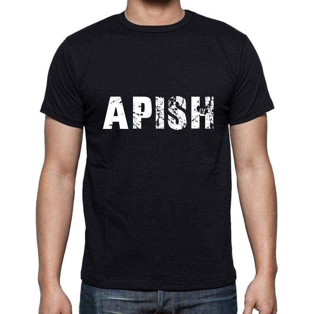 Apish Mens Short Sleeve Round Neck T-Shirt 5 Letters Black Word 00006 - Casual