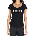 apolda, German Cities Black, Women's Short Sleeve Round Neck T-shirt 00002