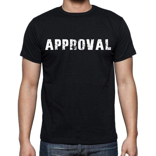 Approval White Letters Mens Short Sleeve Round Neck T-Shirt 00007