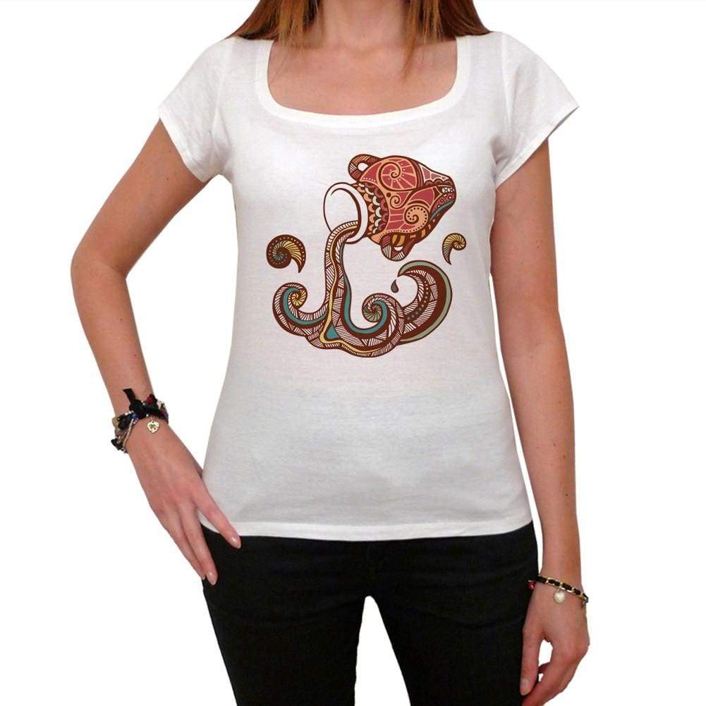 Aquarius Zodiac Sign White Womens T-Shirt 100% Cotton 00214