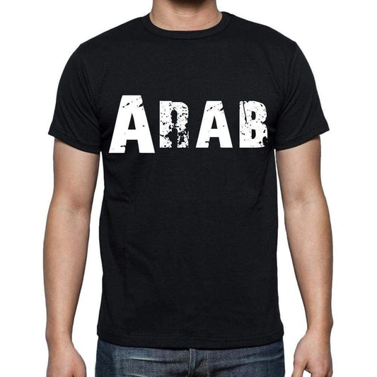 Arab White Letters Mens Short Sleeve Round Neck T-Shirt 00007