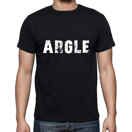 Argle Mens Short Sleeve Round Neck T-Shirt 5 Letters Black Word 00006 - Casual