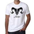 Aries Tribal Tattoo 2, Men's White tee, 100% Cotton 00162