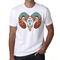 Aries zodiac sign, Men's White tee, 100% Cotton 00213
