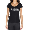 ascha, German Cities Black, Women's Short Sleeve Round Neck T-shirt 00002