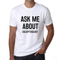 Ask Me About Coleopterology White Mens Short Sleeve Round Neck T-Shirt 00277 - White / S - Casual