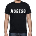 assess , white letters, Men's Short Sleeve Round Neck T-shirt 00007