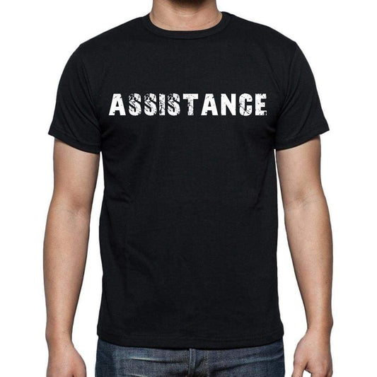 Assistance White Letters Mens Short Sleeve Round Neck T-Shirt 00007