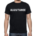 assistance , white letters, Men's Short Sleeve Round Neck T-shirt 00007