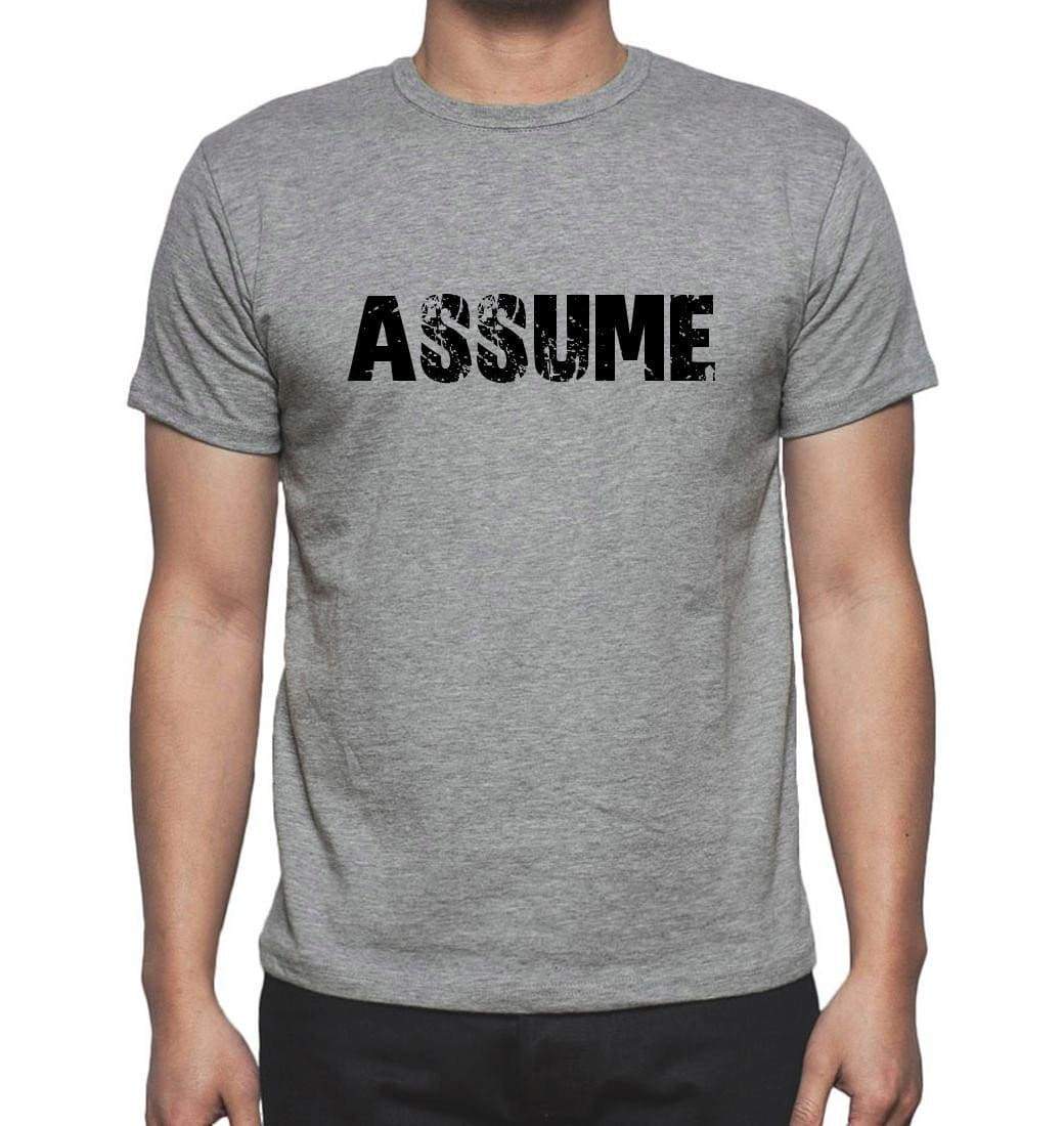 Assume Grey Mens Short Sleeve Round Neck T-Shirt 00018 - Grey / S - Casual