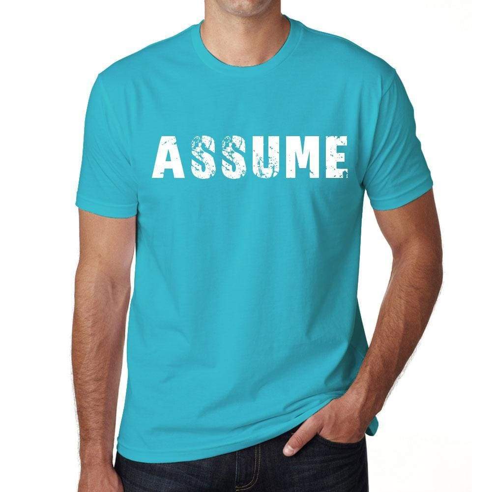 Assume Mens Short Sleeve Round Neck T-Shirt 00020 - Blue / S - Casual