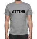 ATTEND, Grey, Men's Short Sleeve Round Neck T-shirt 00018