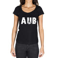 aub, German Cities Black, Women's Short Sleeve Round Neck T-shirt 00002