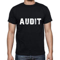 audit Men's Short Sleeve Round Neck T-shirt , 5 letters Black , word 00006