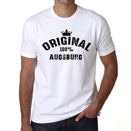 Augsburg 100% German City White Mens Short Sleeve Round Neck T-Shirt 00001 - Casual