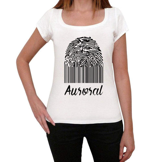 Auroral Fingerprint White Womens Short Sleeve Round Neck T-Shirt Gift T-Shirt 00304 - White / Xs - Casual