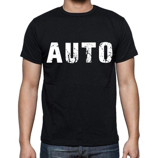 Auto White Letters Mens Short Sleeve Round Neck T-Shirt 00007