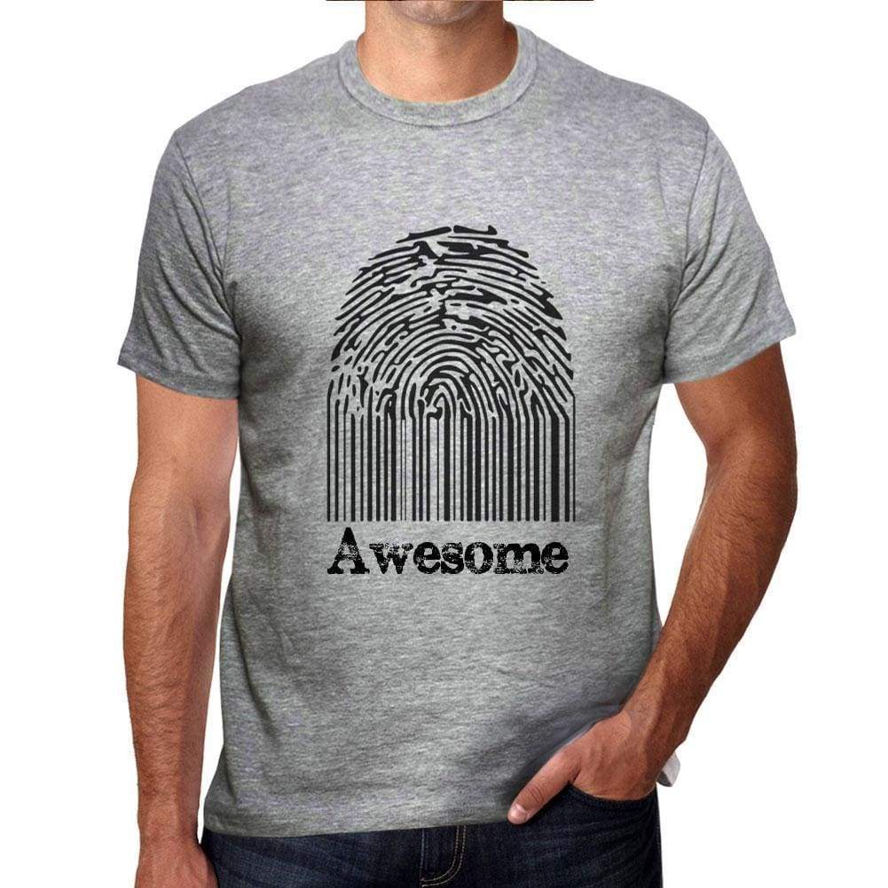 Awesome Fingerprint, Grey, Men's Short Sleeve Round Neck T-shirt, gift t-shirt 00309 - Ultrabasic