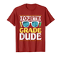 Graphic T-Shirt Colorful Stars Rule Pencil Glasses Fourth Grade Dude Tee