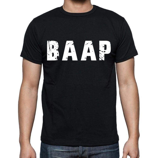 Baap Mens Short Sleeve Round Neck T-Shirt 4 Letters Black - Casual